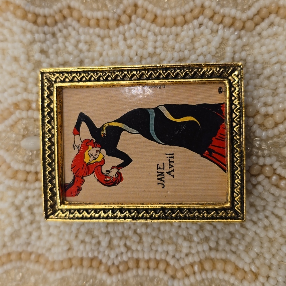 Portrait of Jane Avril Snake Dress Art Nouveau Style Brooch